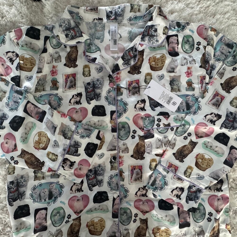 Bluebella x Ashley Williams Luxury Satin Kitten Pajamas